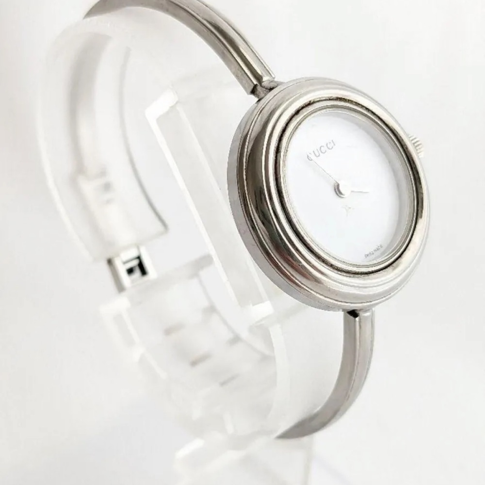 GUCCI Silver Italian Luxury Bracelet Watch with Bezels for changing - Picture 8 of 11